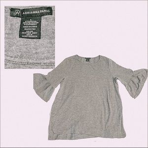 Gray Blouse with Peplum Sleeves